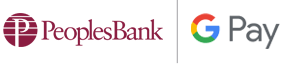 Peoples Bank and Google Pay logos