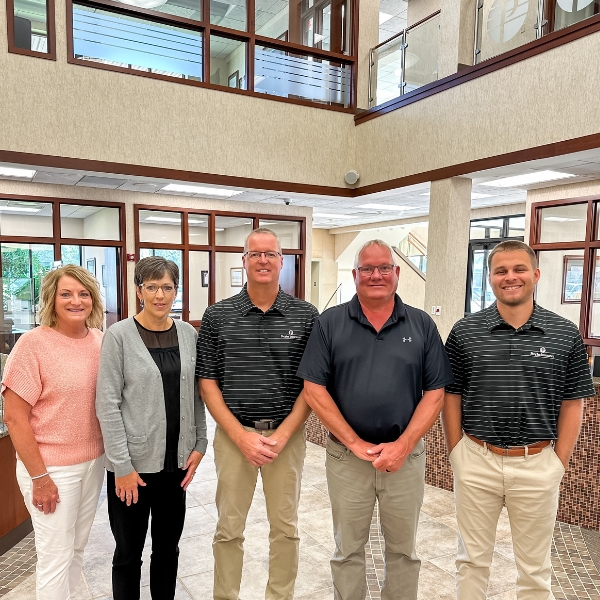 Pictured from left from Peoples Insurance are Judy Schaap, Denise Blankespoor, Scott Mantel, Jeff Koldenhoven, & Dyson Kooima.