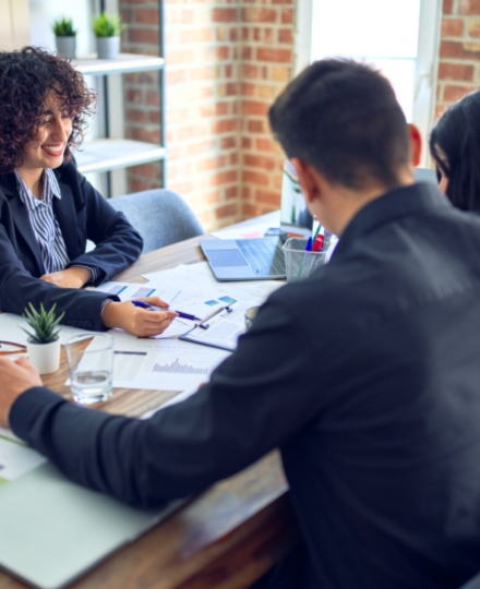 people looking at statements