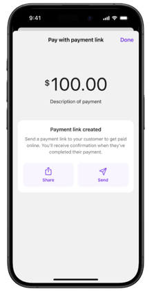 Tap2Local Payment Link Screen