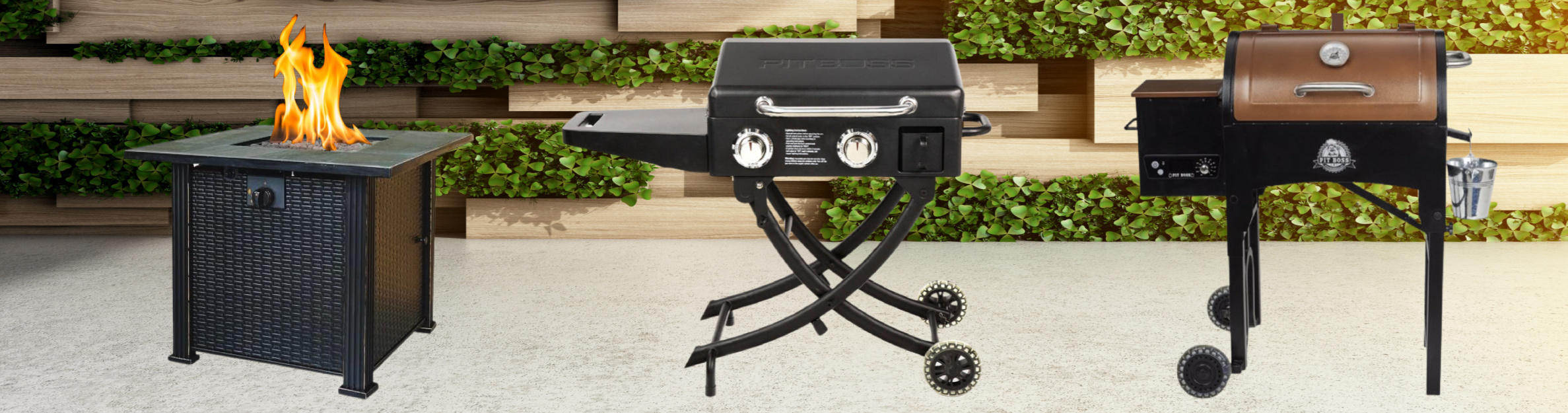Photo of fire pit, griddle, and grill
