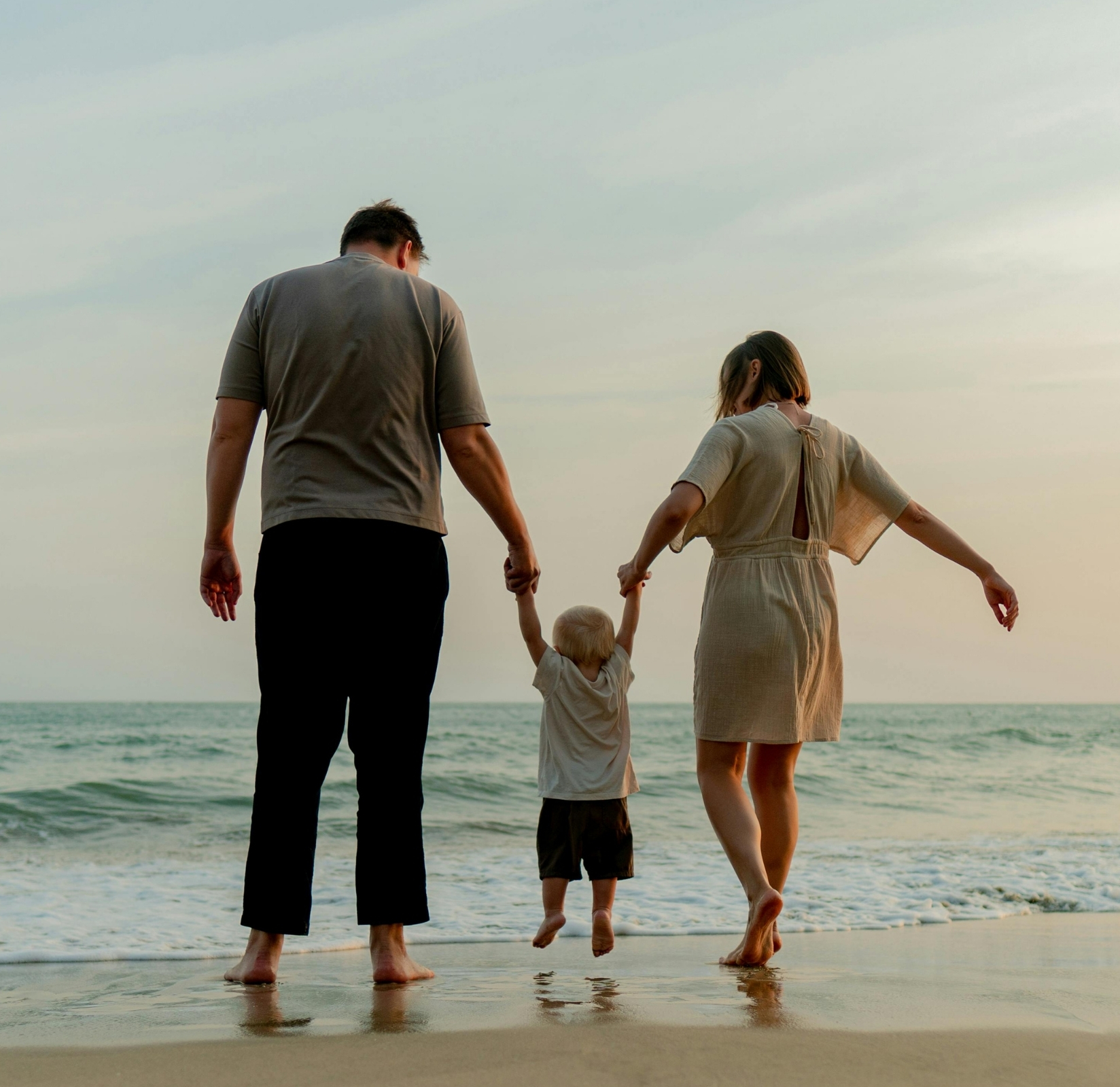 family on a beach