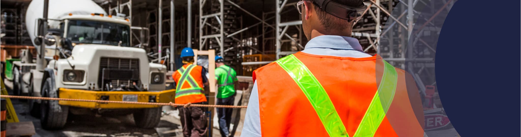 Construction workers building a new business
