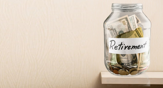 Money in a retirement jar