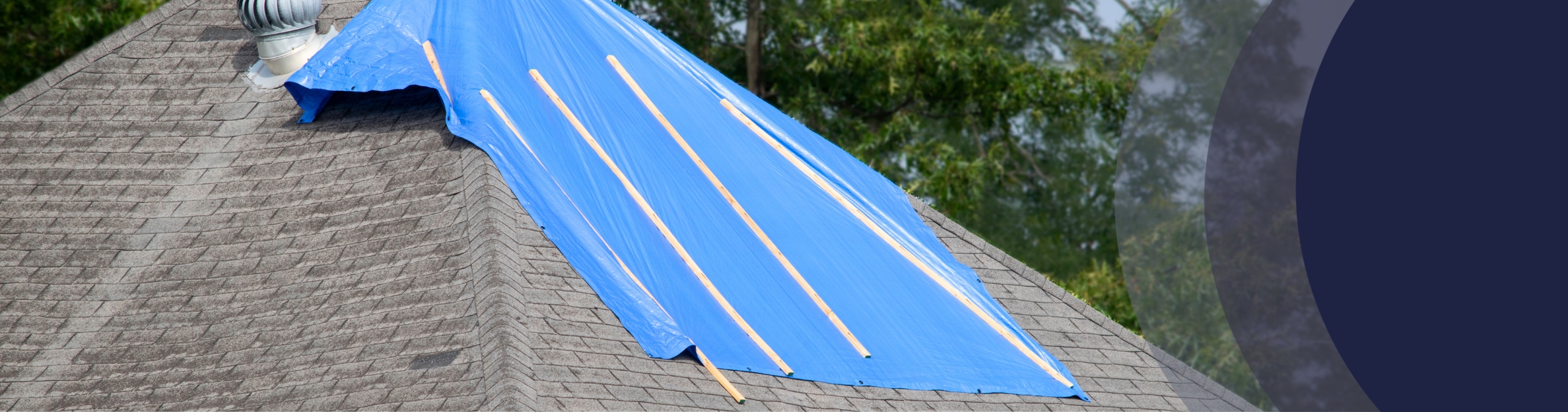 tarped roof