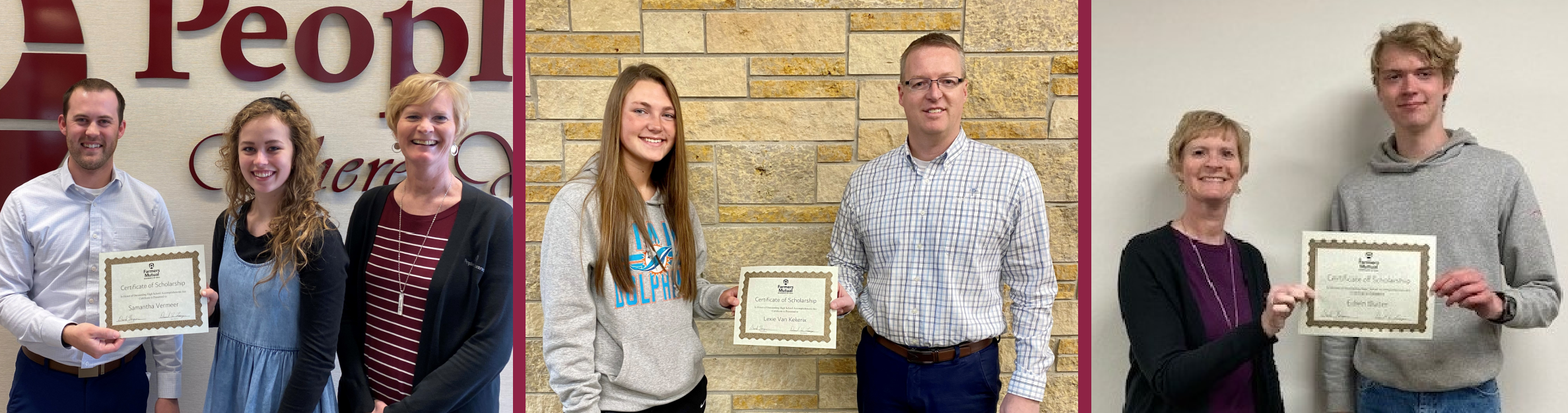 Grinnell Mutual of Hull & Peoples Insurance 2021 scholarship winners
