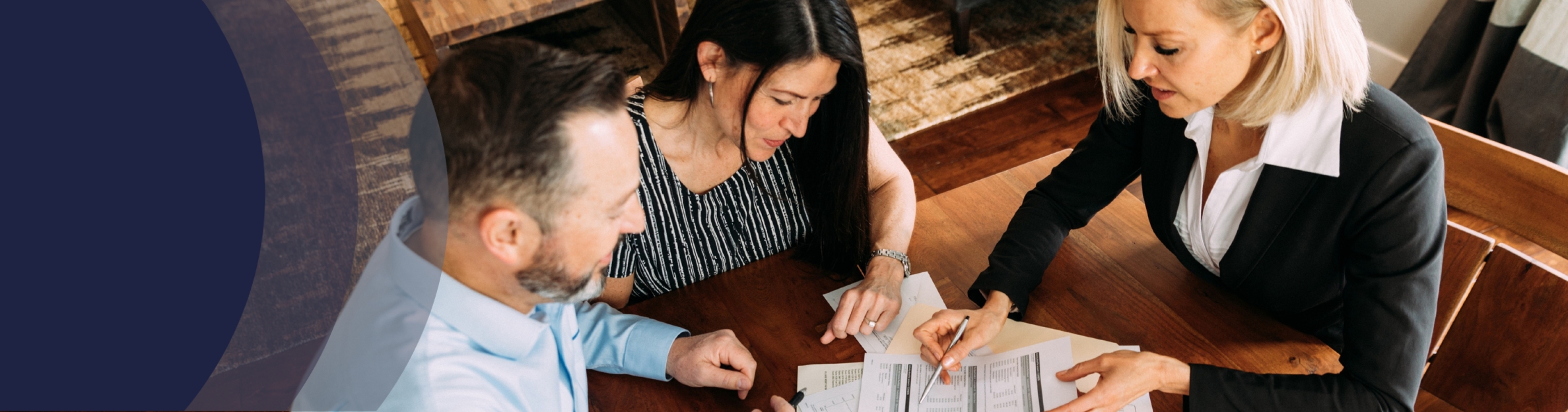 people looking at papers